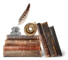 Vintage books and inkwellXSmall