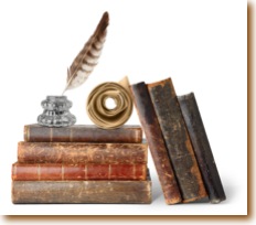 Vintage books and inkwellXSmall